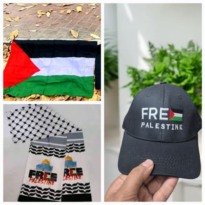 ফিলিস্তিন ক্যাপ-পতকা-মাফলার কম্বো