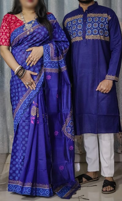 শাড়ি পাঞ্জাবি কম্বো - Image 3