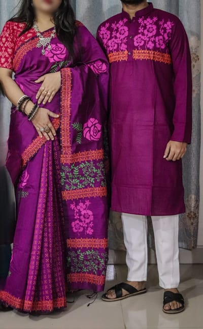 শাড়ি পাঞ্জাবি কম্বো - Image 7