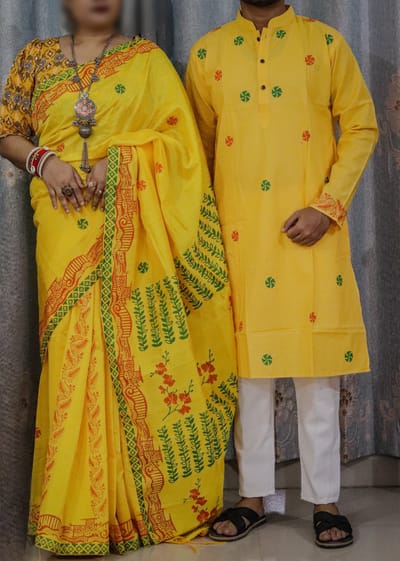 শাড়ি পাঞ্জাবি কম্বো - Image 9