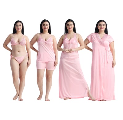 ৬-পিস নাইট ওয়্যার সেট (উজ্জ্বল গোলাপী) - Image 2