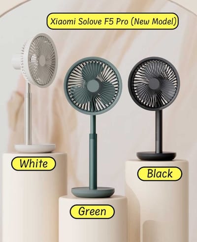 Xiaomi AISOLOVE F5 Pro Rechargeable Fan 4000mAh with Swing & Extendable- Green Color