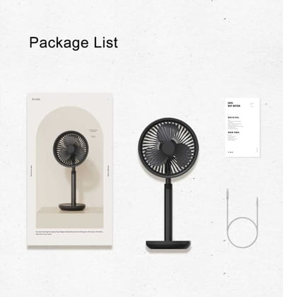 Xiaomi AISOLOVE F5 Pro Rechargeable Fan 4000mAh with Swing & Extendable- Black Color