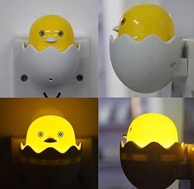 yellow duck with egg shape led night light