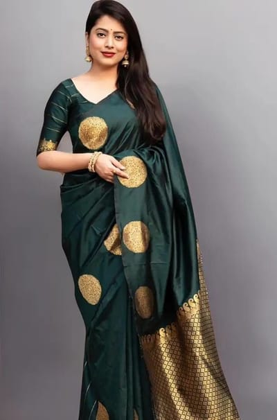 Silk Sharee with Blouse Piece - Image 6