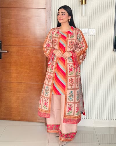 Khaddar  Koti Three Piece - Image 1