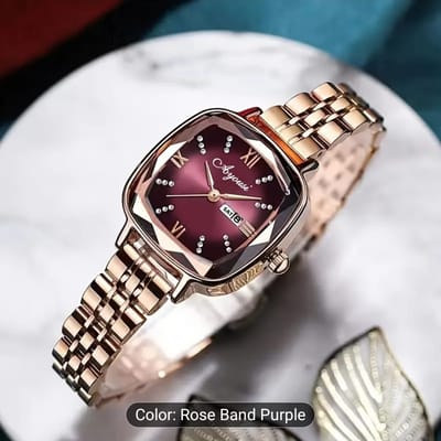 Quartz Dameur Luksus Rhinestone Square Pointer 009