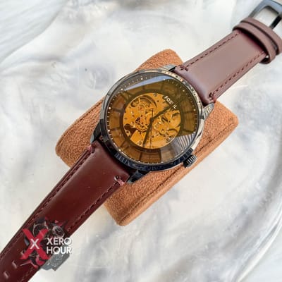Fossil Auto movement | Transparent | Dark Brown