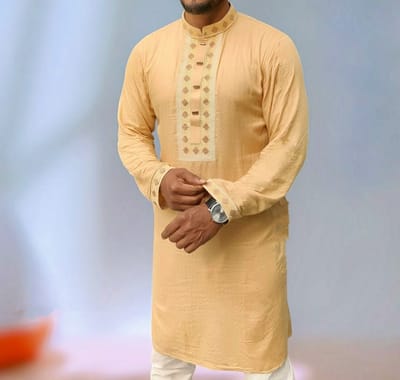 Soft Cotton Embroidery Panjabi - Image 3