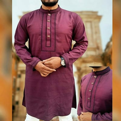 Soft Cotton Embroidery Panjabi - Image 4