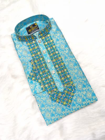 ইন্ডিয়ান কাতান এমব্রয়ডারি পাঞ্জাবি - Image 1