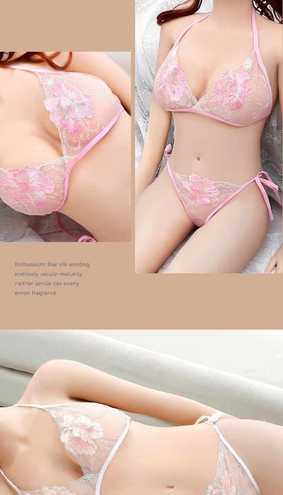 transparent flower embroidery bikini set - Image 6