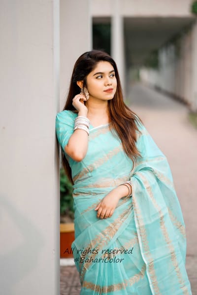 Block Print Sharee with Blouse Piece - Image 2