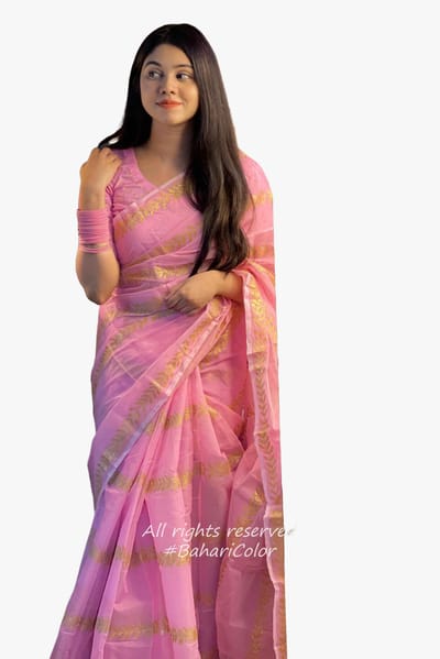 Block Print Sharee with Blouse Piece - Image 5