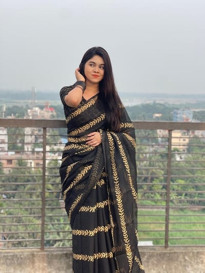 Block Print Sharee with Blouse Piece - Image 7