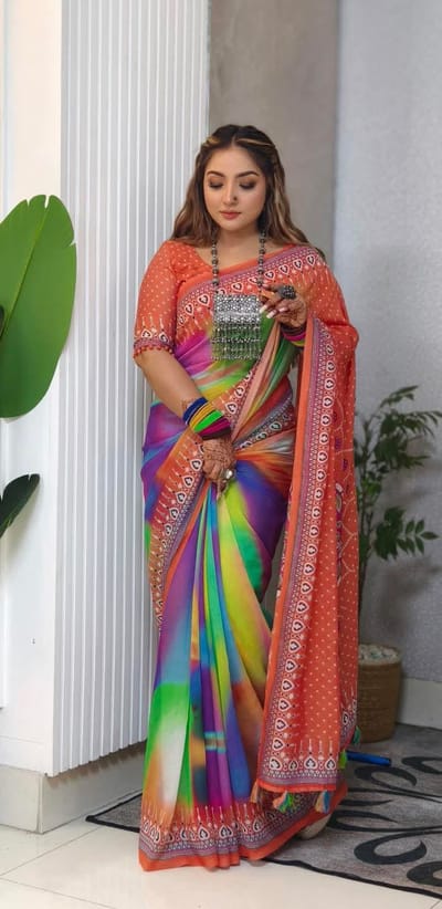 Digital Print Sharee with Blouse Piece