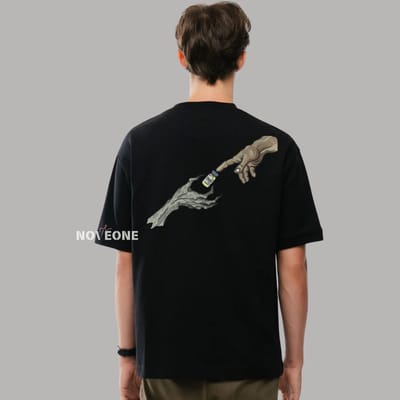 NoveOne N25047– Premium Oversized T-Shirt (Color: Black)