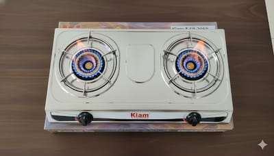Kiam Gas Stove Stainless Steel-Double Burner- TSR 2050