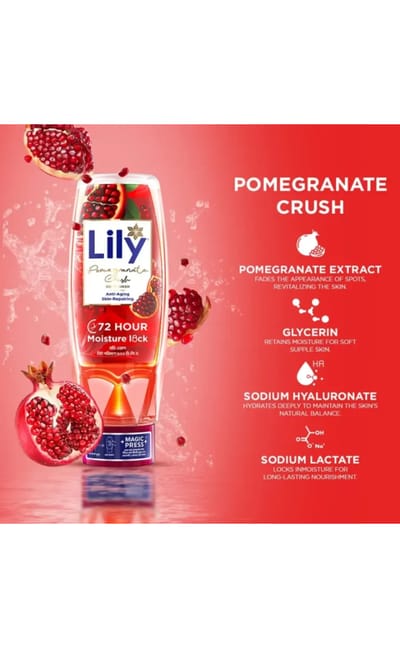 Lily Pomegranate Crush Body Wash 500ml - Image 2