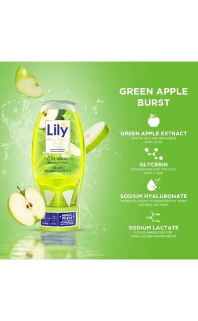 Lily Green Apple Burst Body Wash 250ml - Image 3