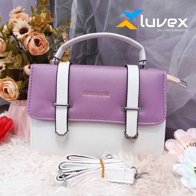 Stylish Fashion Bag (Purple-White)