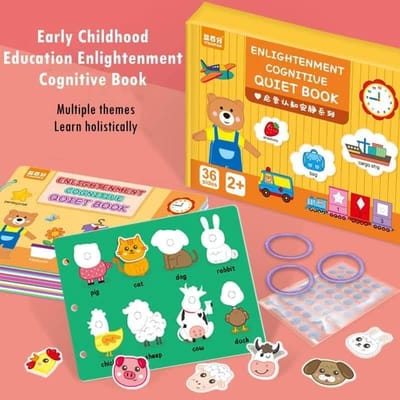 Toddler Reusable Sticker Activity learning Book – খেলতে খেলতে শিখা ! learning activities book for KIDS, busy book, quiet book