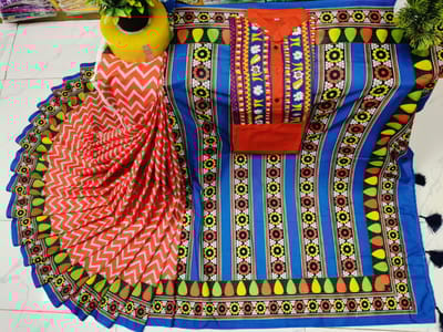 Sharee Panjabi Couple with Blouse Piece - Image 12