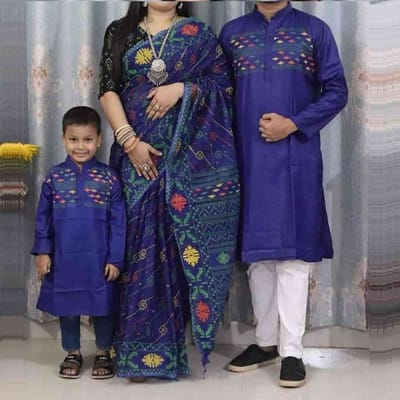 Couple Dress, 1 Saree,2 Panjabi