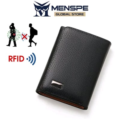 💥MENSPE Anti-Theft RF ID Blocking Safety PU Leather Wallet