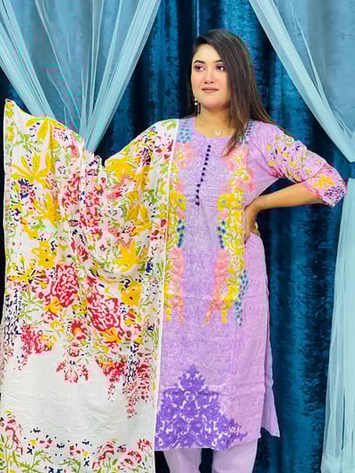 সুতি থ্রি পিস - Image 2