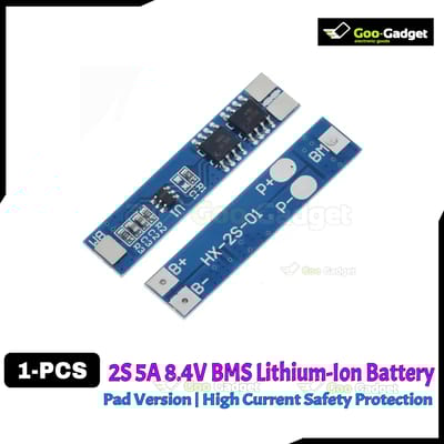2S 5A BMS 18650 Lithium Battery Protection Board | 7.4V–8.4V Charger BMS Module | Pad Version | High Current Safety Protection