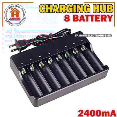 18650 Battery Charger 8 Slots for Rechargeable Batteries and Universal Smart Battery Charger for 18650 18500 18350 Li-Ion Intellicharge Charger 8 Bay (Battery Not Included)