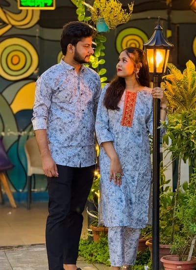 শার্ট এবং টু পিস কাপল ড্রেস - Image 3