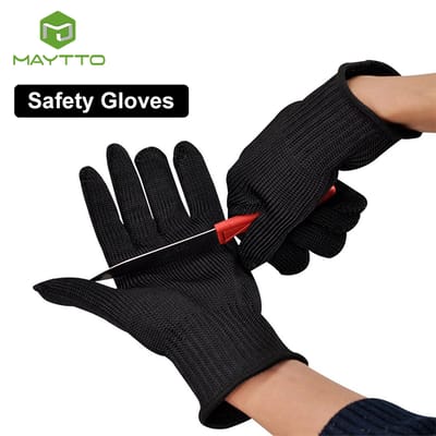 MAYTTO Cut Resistant Work Gloves Anti-Vibration Gloves Heat Resistant Knit