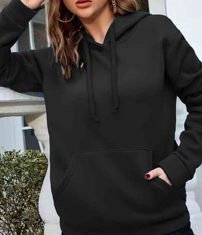 Winter Solid Color Ladies Hoodie