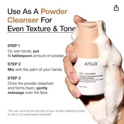 ANUA RICE ENZYME BRIGHTENING CLEANSING POWDER - Image 4