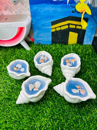 🐚 জিপসাম শঙ্খ ক্যান্ডেল (Handmade Gypsum Conch Candle)