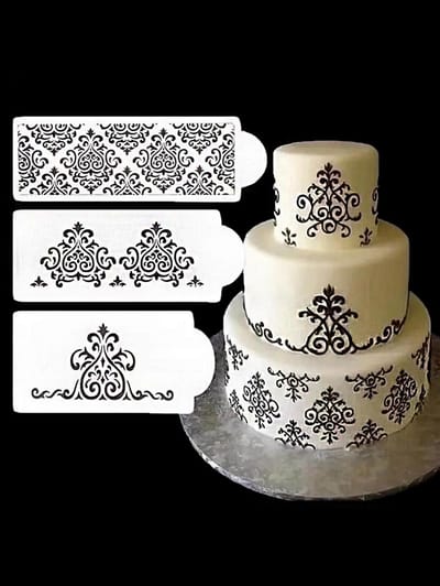 3-Piece Set Cake Decorating Stencils Random Design