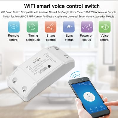 Smart WiFi Switch Breaker – Voice & App Controlled | Compatible with Alexa, Google Home | Mobile Phone Remote Control | 10A Smart Home Switch