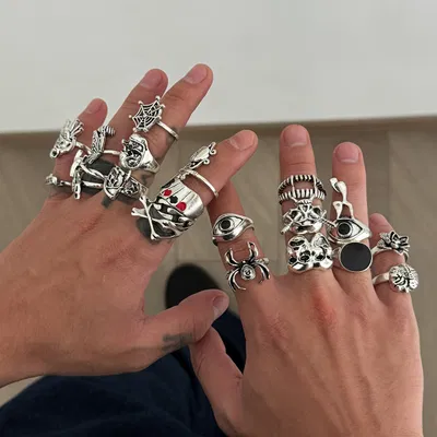 y2k style ring set 24 piece - Image 1