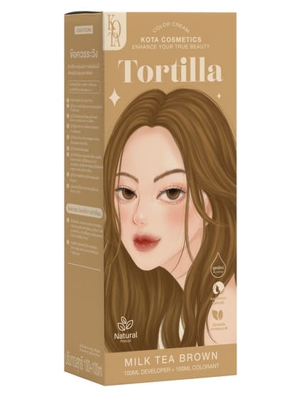 Kota Cosmetics Hair Color Cream Tortilla - Milk Tea Brown - Image 1