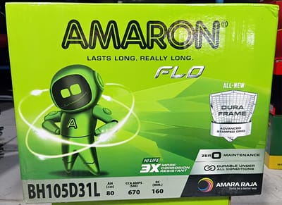 12 volt 80 ah 105d31 L R amaron battery