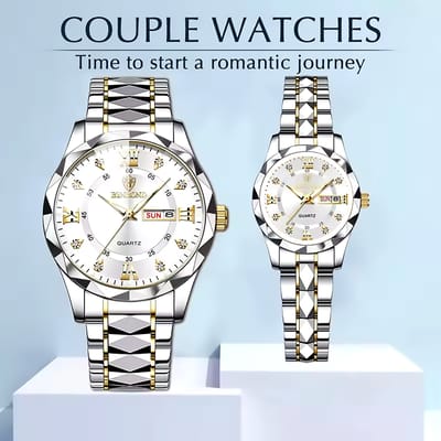 BINBOND Top Brand Luxury Fashion Couple Watches 30M Week Date Clock Sport Quartz - Image 1