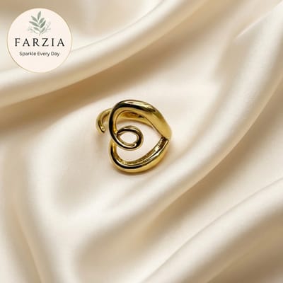 Modern Golden Spiral Statement Ring