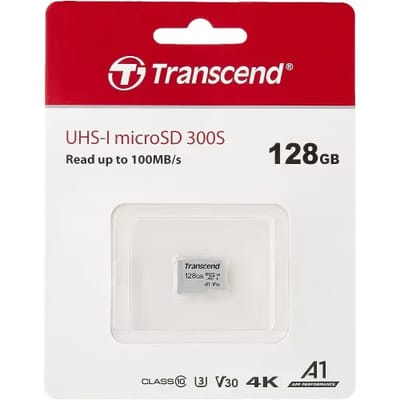 Transcend 128GB MicroSDXC/SDHC 300S Class 10 Memory Card (TS128GUSD300S)