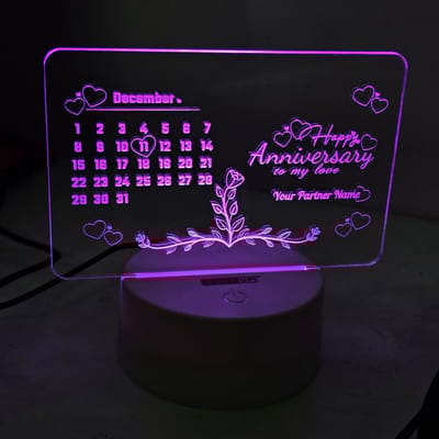 Customizable Acrylic Multicolor Night Lamp – Anniversary