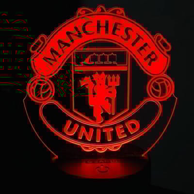 GearUP Acrylic Multicolor Night Lamp (Manchester United F.C.)