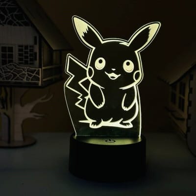 GearUP Acrylic Multicolor Night Lamp (Pikachu)