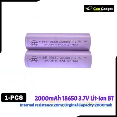 IMR 18650 2000mAh 3.7V Li-ion Rechargeable Battery