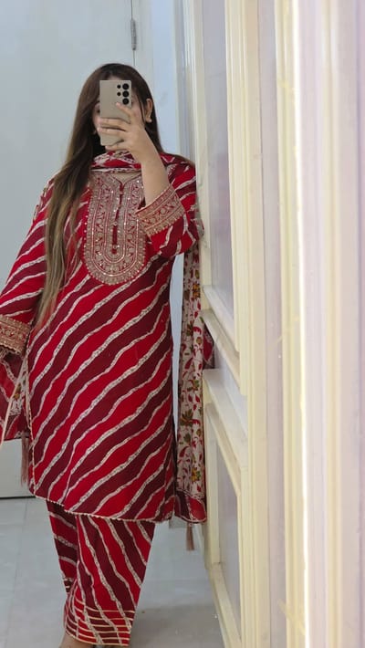 Elegant Farshi Stitched Three Piece Set - Image 2